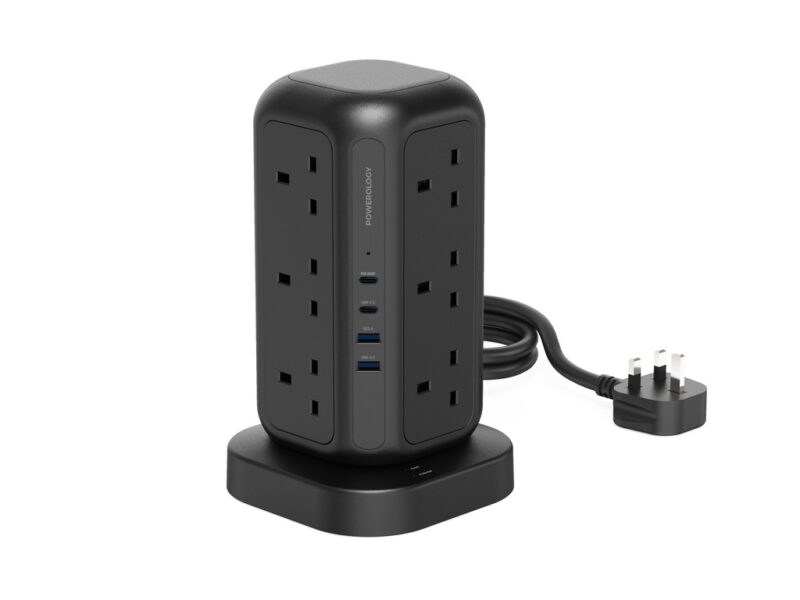 Powerology 12 Socket Multi-Port Tower Hub Extension