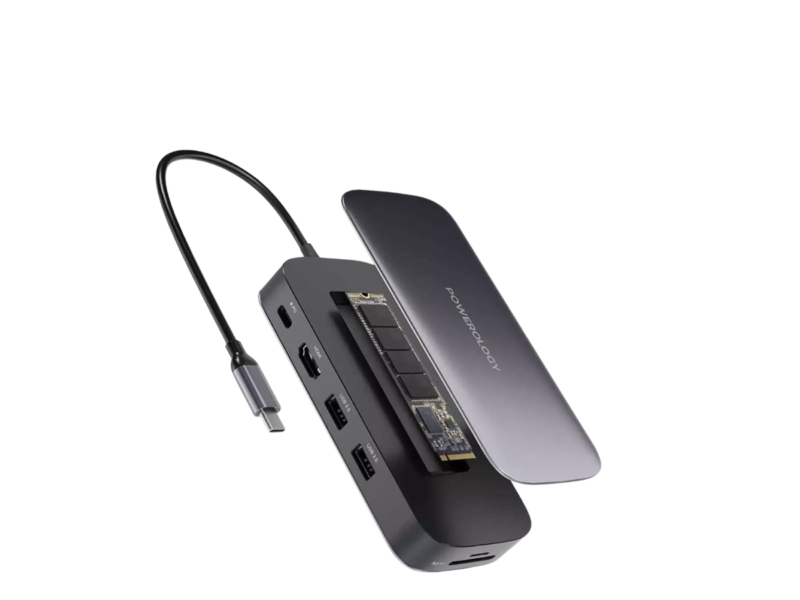 Powerology 256GB USB-C Hub & SSD Drive